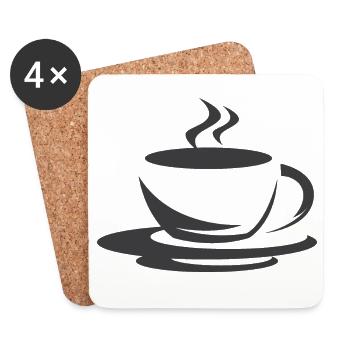 Icône café café tasse de café icône d’illustration - Dessous de verre (lot de 4) - blanc - Devant