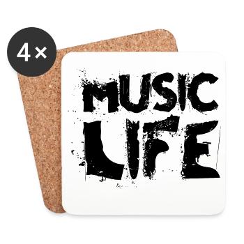 Music Love Lettering - Coasters (set of 4) - white - Front