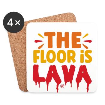 The floor is lava - Coasters (set of 4) - white - Front