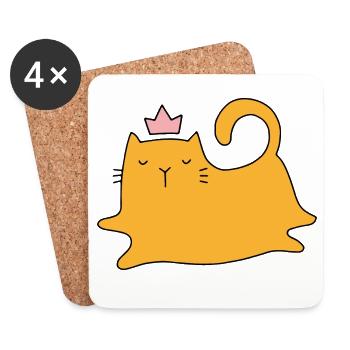 Katze - Untersetzer (4er-Set) - Weiß - Vorne