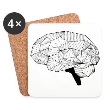 Brain - Coasters (set of 4) - white - Front