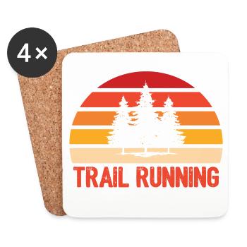 Trailrunning - Untersetzer (4er-Set) - Weiß - Vorne
