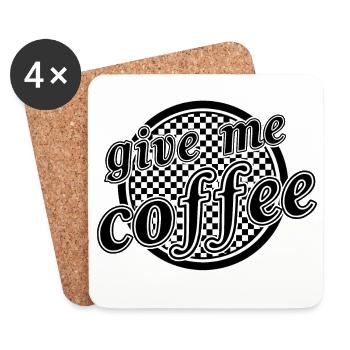 donnez-moi du café - Dessous de verre (lot de 4) - blanc - Devant