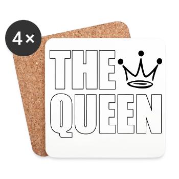 The Queen – Bold Crown Statement Design - Untersetzer (4er-Set) - Weiß - Vorne