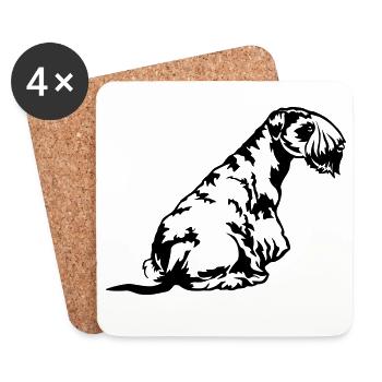 Cesky Terrier - Dessous de verre (lot de 4) - blanc - Devant