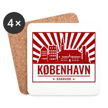 Copenhagen Skyline - Coasters (set of 4) - white - Front
