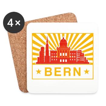 Bern Skyline Sunburst City Seal - Coasters (set of 4) - white - Front