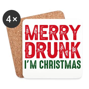 Frohe Weihnachten - Untersetzer (4er-Set) - Weiß - Vorne