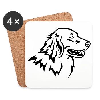 Hovawart Head - Coasters (set of 4) - white - Front