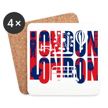 LONDON - Coasters (set of 4) - white - Front