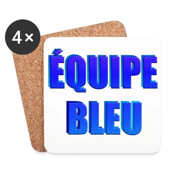 équipe bleu - Dessous de verre (lot de 4) - blanc - Devant