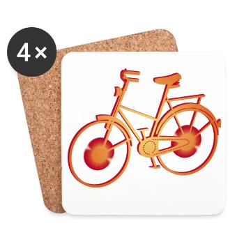 great orange glowing bike - Coasters (set of 4) - white - Front