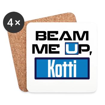 Beam me up, Kotti! - lustiger Spruch - Meme Berlin - Untersetzer (4er-Set) - Weiß - Vorne