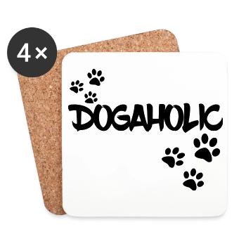 Dogaholic pour les amoureux des chiens. Amour de chien * - Dessous de verre (lot de 4) - blanc - Devant