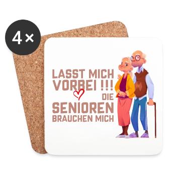 Vorbei Senioren brauchen Pfleger - Untersetzer (4er-Set) - Weiß - Vorne