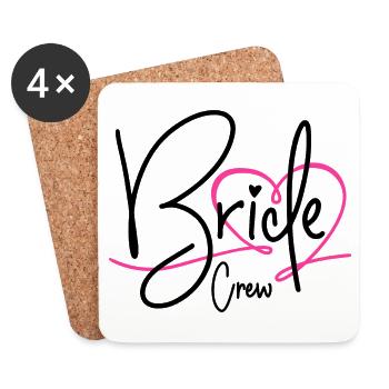 BRIDE CREW HEART BACHELORETTE PARTY BACHELORETTE BRIDE - Coasters (set of 4) - white - Front