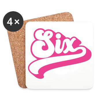 Six 6th Birthday For Girls 6 Years Old - Coasters (set of 4) - white - Front