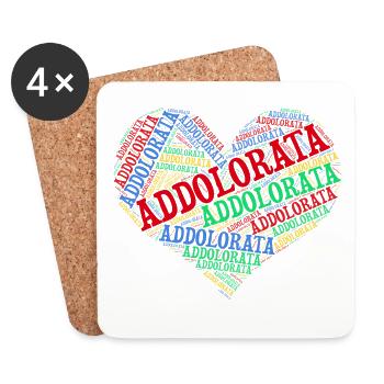 t-shirt Addolorata t-shirt coeur nuage de mots - Dessous de verre (lot de 4) - blanc - Devant