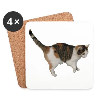 Chat - Dessous de verre (lot de 4) - blanc - Devant