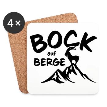 Bock auf Berge - Untersetzer (4er-Set) - Weiß - Vorne