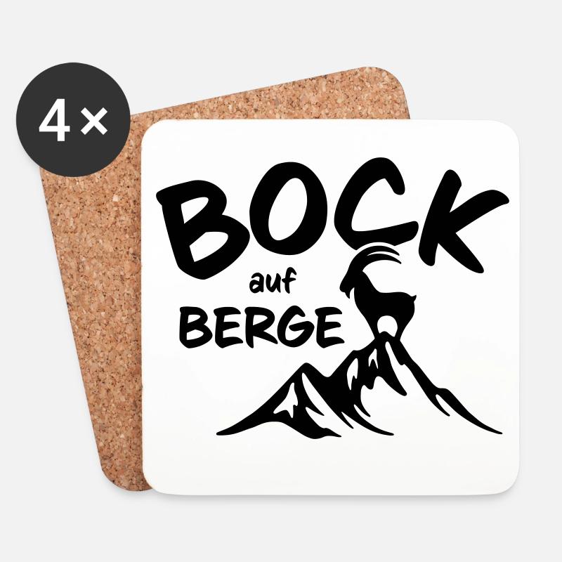 Bock auf Berge - Untersetzer (4er-Set) - Weiß