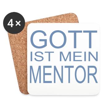 Gott ist mein Mentor - Untersetzer (4er-Set) - Weiß - Vorne