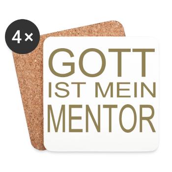 Gott ist mein Mentor - Untersetzer (4er-Set) - Weiß - Vorne