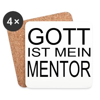 Gott ist mein Mentor - Untersetzer (4er-Set) - Weiß - Vorne