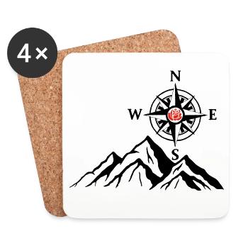 The Black Mountain and the Compass Rose - Coasters (set of 4) - white - Front