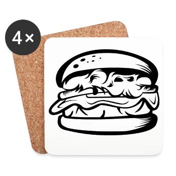 Burger Shop Shop Food Food Fast Food Icône de restauration rapide - Dessous de verre (lot de 4) - blanc - Devant