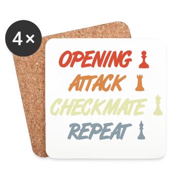 Chess Vintage Look - Coasters (set of 4) - white - Front
