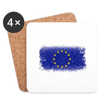 Brosse à drapeau du cercle européen - Dessous de verre (lot de 4) - blanc - Devant
