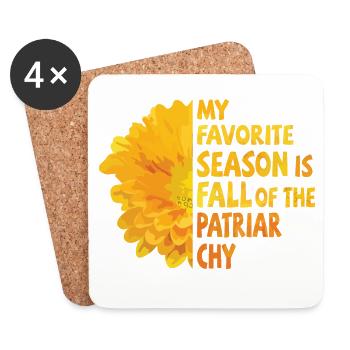 My favorite season is Fall of the Patriarchy - Untersetzer (4er-Set) - Weiß - Vorne