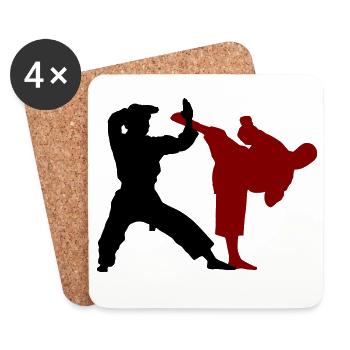 Kumite Karate - Untersetzer (4er-Set) - Weiß - Vorne