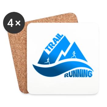 Trail Running Berge Mann Frau - Untersetzer (4er-Set) - Weiß - Vorne