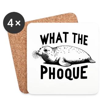 What The Seal Humor Gift - Coasters (set of 4) - white - Front