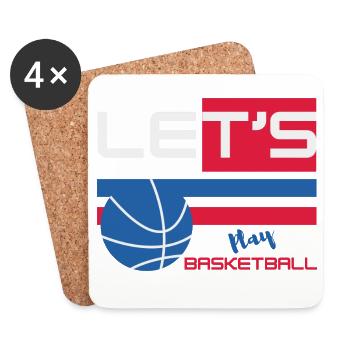 Lest's Play Basketball - Player Basketball - Dessous de verre (lot de 4) - blanc - Devant