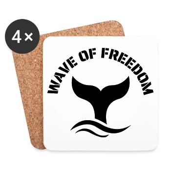 Vague de liberté - Dessous de verre (lot de 4) - blanc - Devant