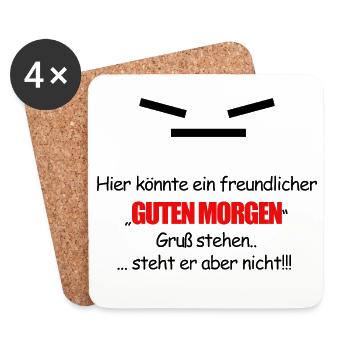 Freundlicher Guten Morgen 02 - Untersetzer (4er-Set) - Weiß - Vorne