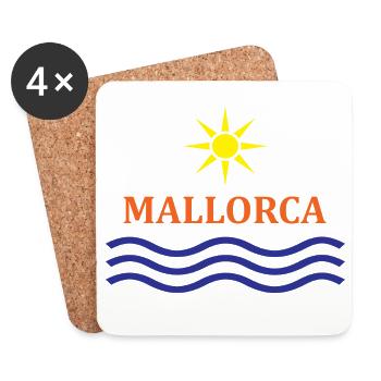 Sun and Waves Mallorca Motif - Coasters (set of 4) - white - Front