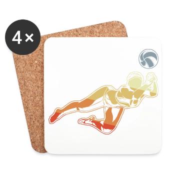 Volley-ball de plage Femme - Dessous de verre (lot de 4) - blanc - Devant