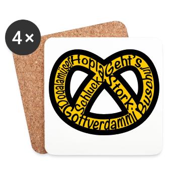 Bretzel Alsace Expression - Dessous de verre (lot de 4) - blanc - Devant