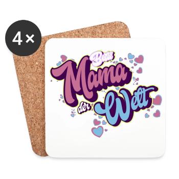Beste Mama Der Welt - Untersetzer (4er-Set) - Weiß - Vorne