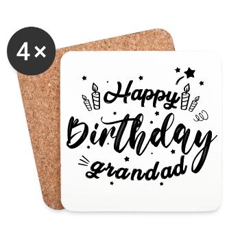 Happy birthday grandad - Coasters (set of 4) - white - Front