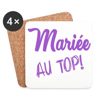 ZUKÜNFTIGE BRAUT. Junggesellinnenabschied. HOCHZEIT. MANNSCHAFT. TEAM BRIDAL - Untersetzer (4er-Set) - Weiß - Vorne