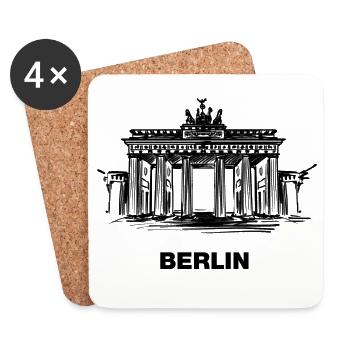 Berlin - Brandenburger Tor - Untersetzer (4er-Set) - Weiß - Vorne