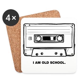 Je suis de la vieille école Cassette - Dessous de verre (lot de 4) - blanc - Devant