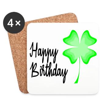 ALLES GUTE ZUM GEBURTSTAG. ALLES GUTE ZUM GEBURTSTAG. JAHRESTAG. - Untersetzer (4er-Set) - Weiß - Vorne