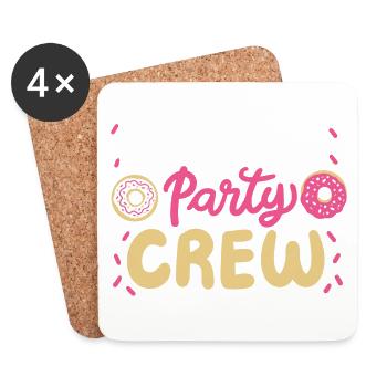 Donut-Party-Matching - Untersetzer (4er-Set) - Weiß - Vorne