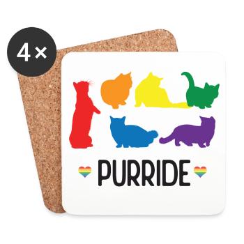 LGBTQ Pride Month - Purride - Coasters (set of 4) - white - Front